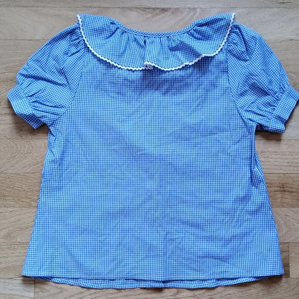 NWOT Hill House Girl Short Sleeve Button Down Top Blouse Size 5/6Y